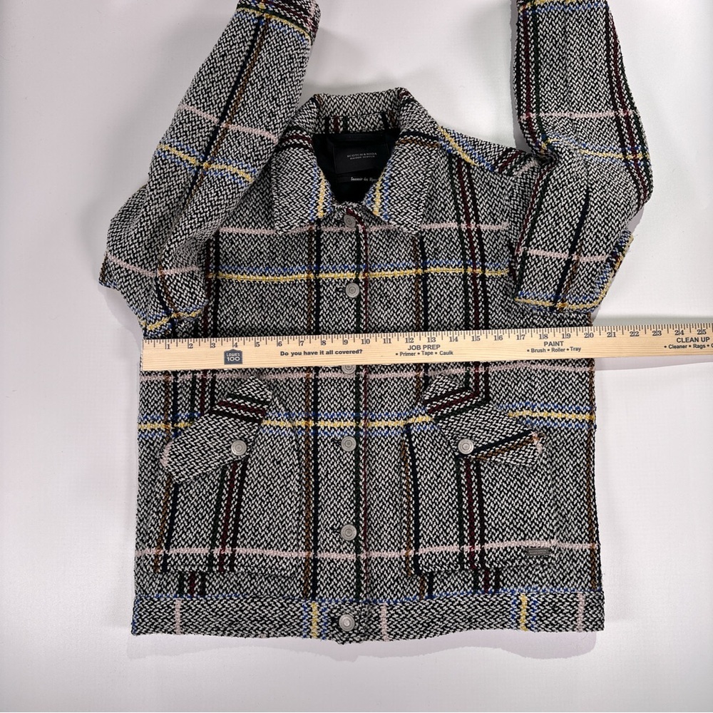 Scotch & Soda Women’s Cropped Plaid Jacket Button Front L - Picture 11 of 12